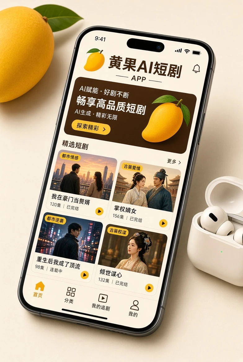 黄果AI短剧移动浏览